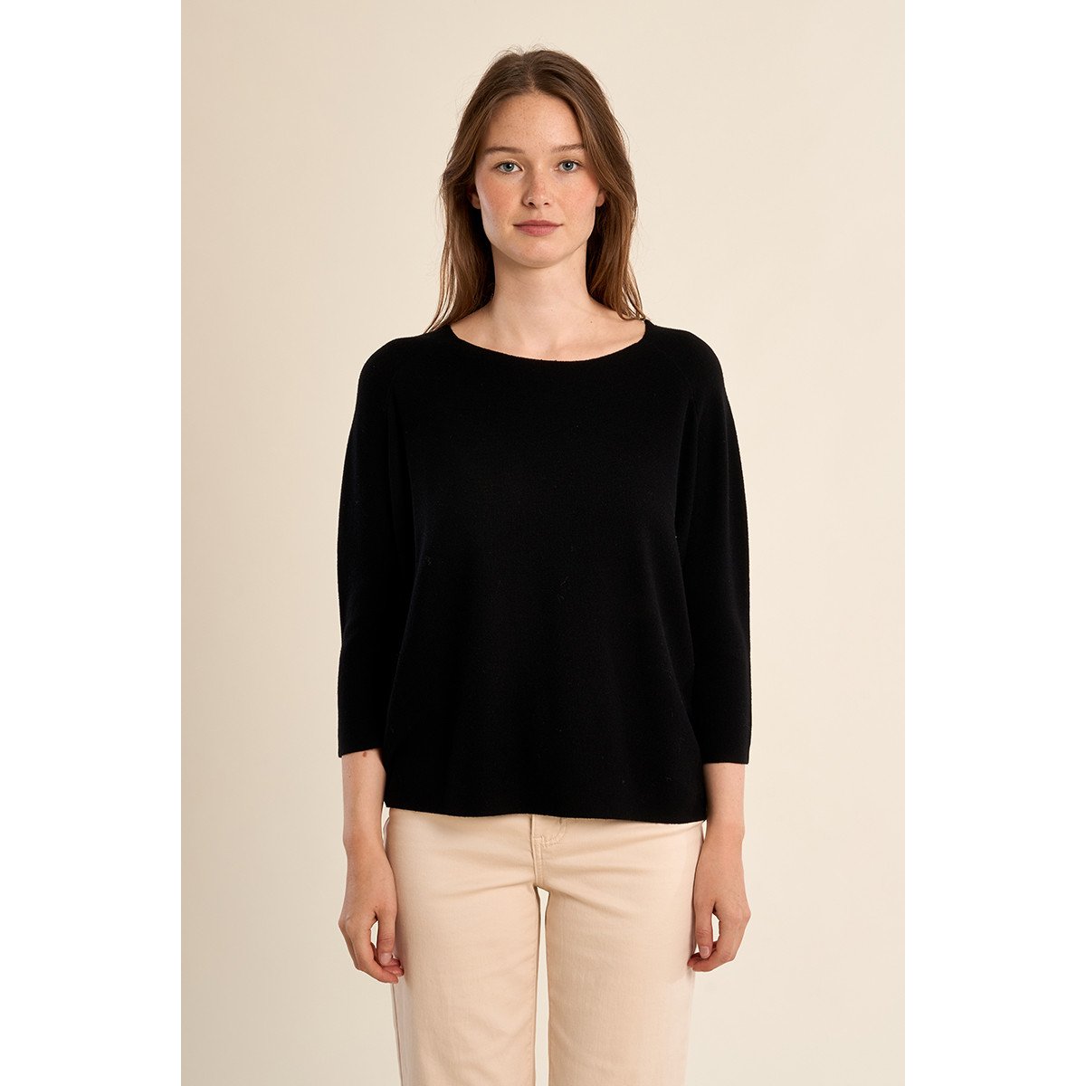 Pull en maille fine, basique noir, MOLLY BRACKEN