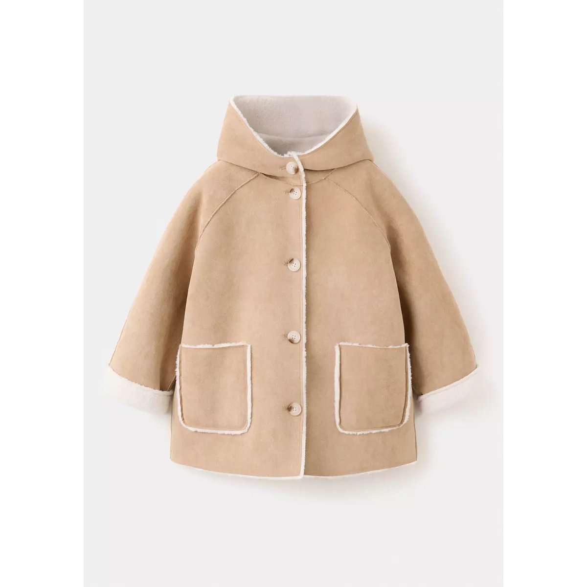 Manteau double face marron, MANGO KIDS