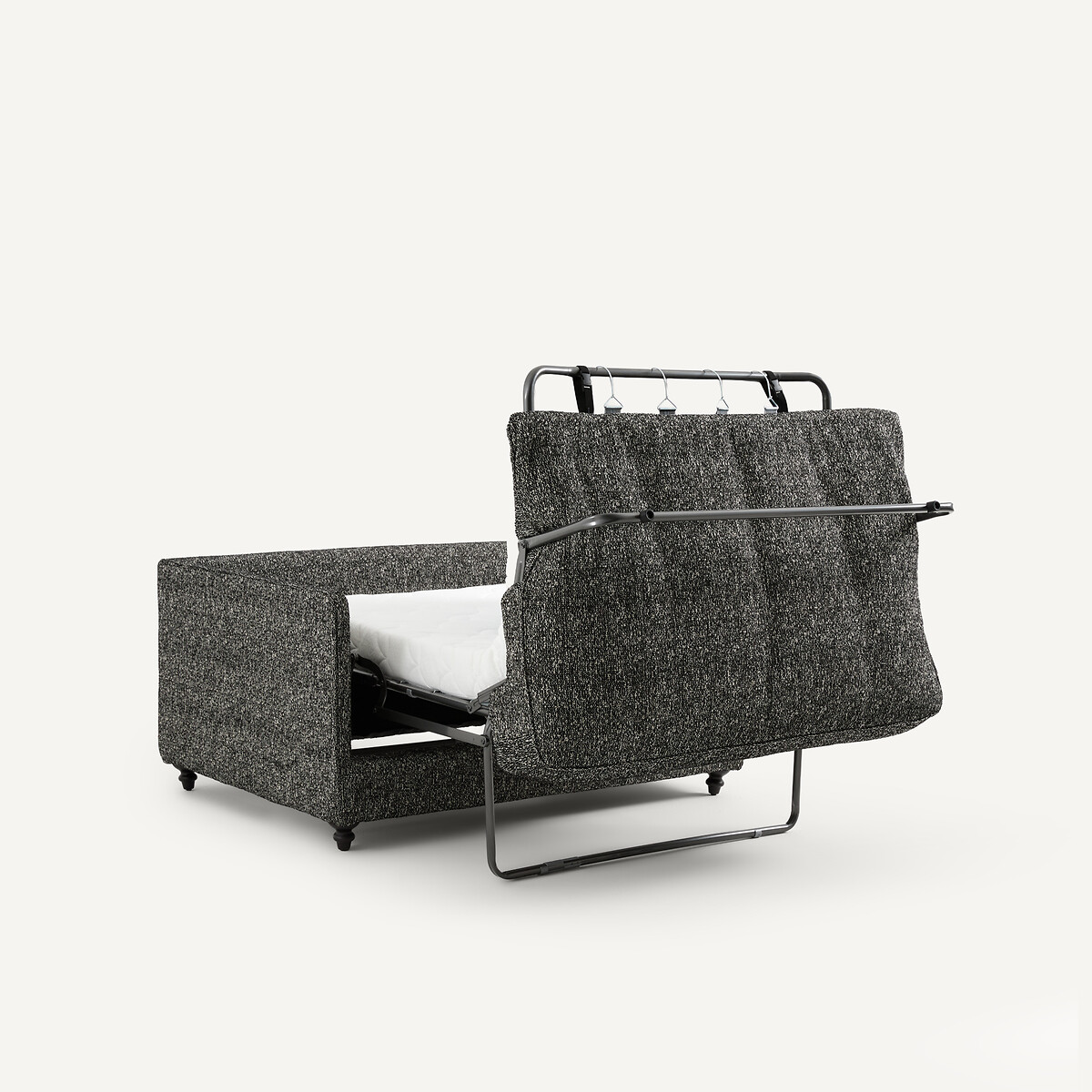 2-Sitzer-Sofa, ausziehbar, aus Bouclé, LAZARE schwarz, AM.PM