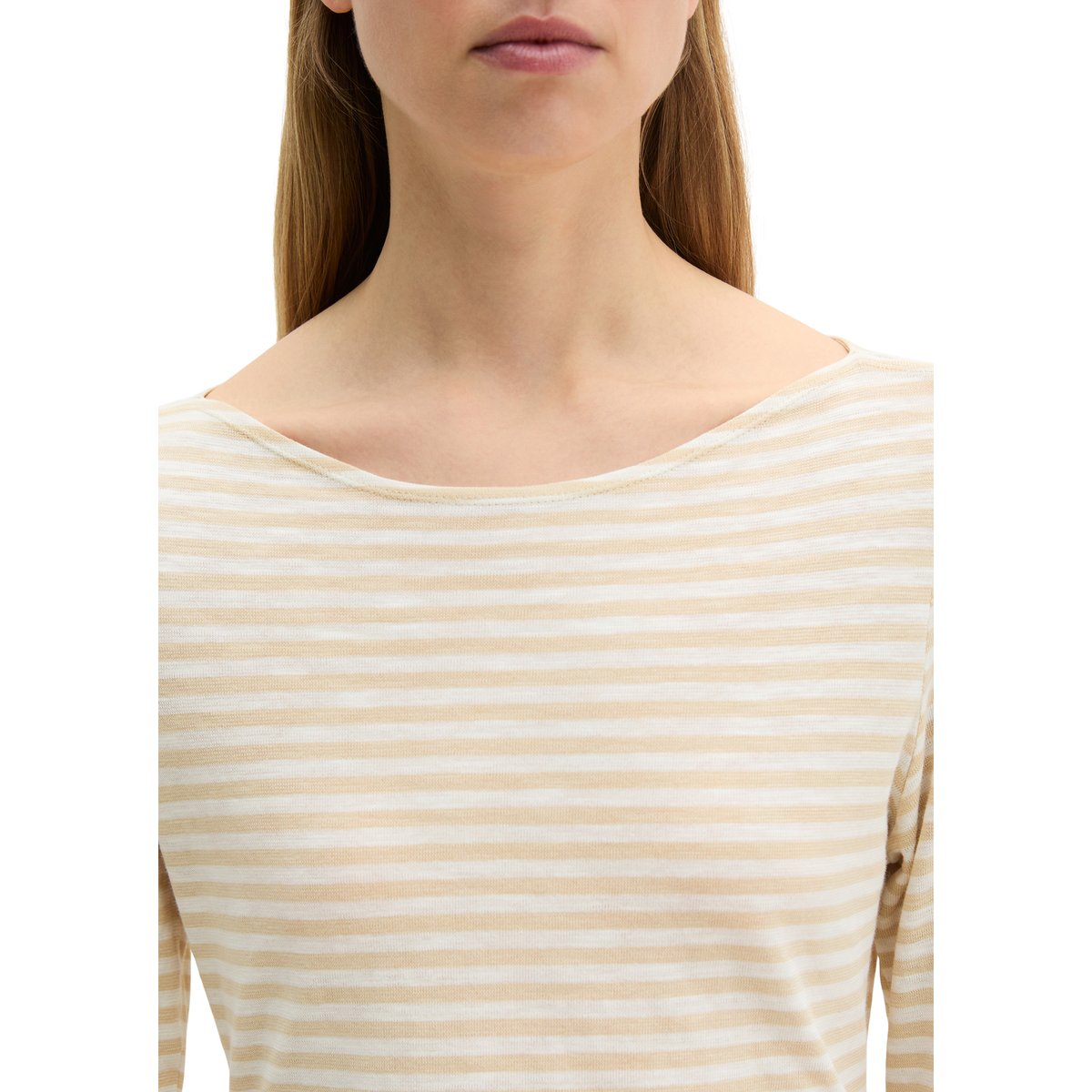 T-shirt long régulier en coton organique blanc, MARC O'POLO