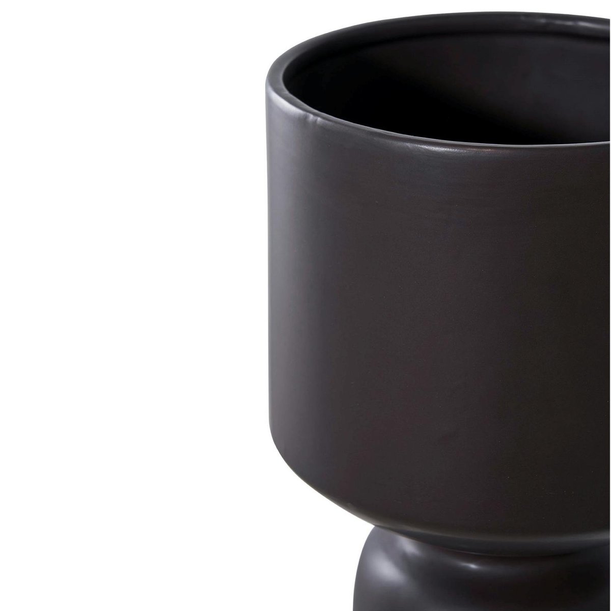 Cache-pot intérieur noir design sablier H 23,5 cm noir, PIER IMPORT