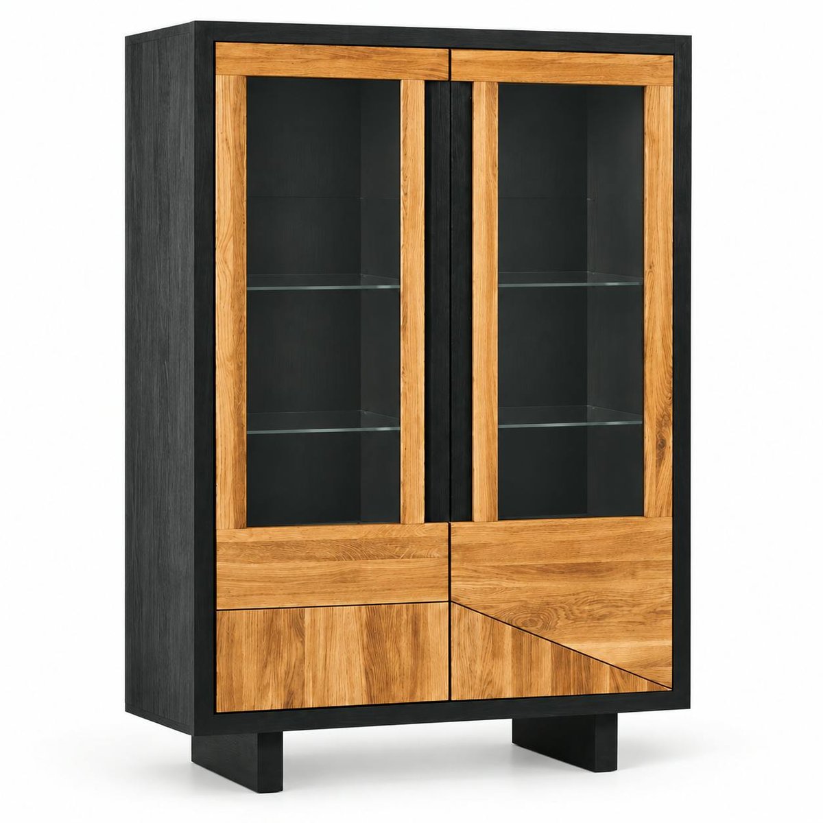 Buffet vitrine en bois FAIRLIE noir, PIER IMPORT