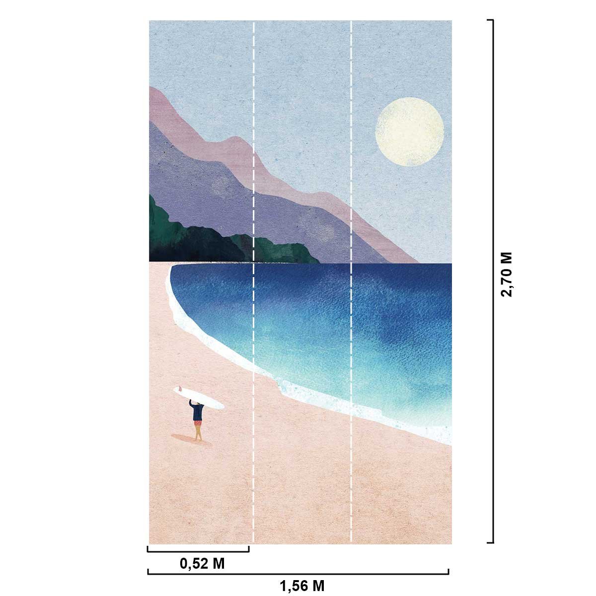 Papier peint anse du surfeur intissé, HEXOA