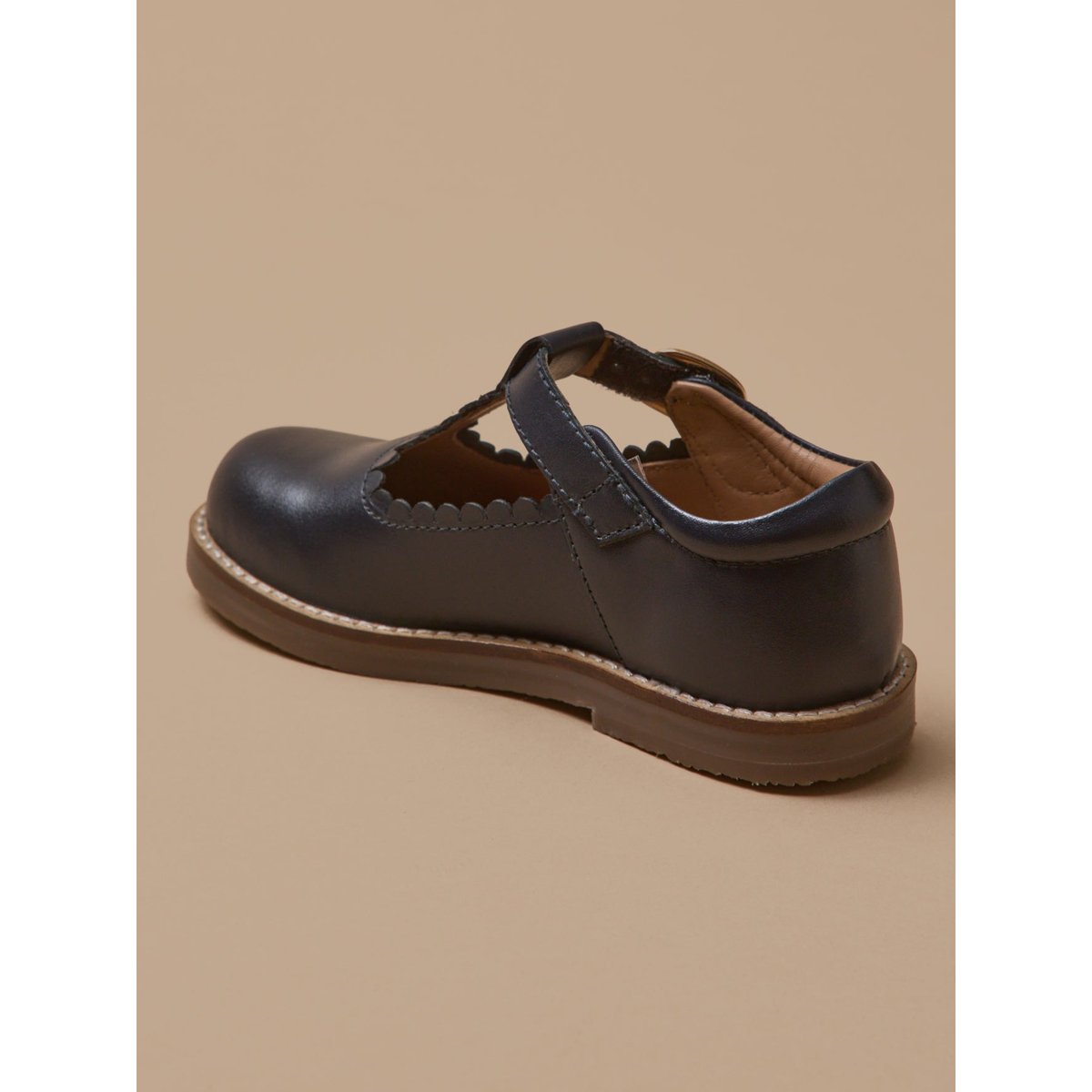 Salomés en cuir marine, CYRILLUS