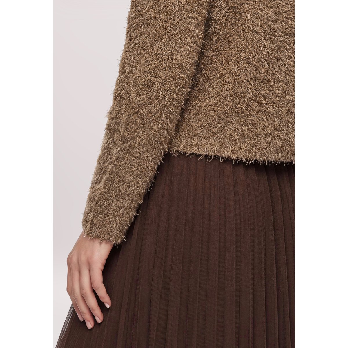 Cardigan en maille à manches longues light hazelnut, BETTY BARCLAY