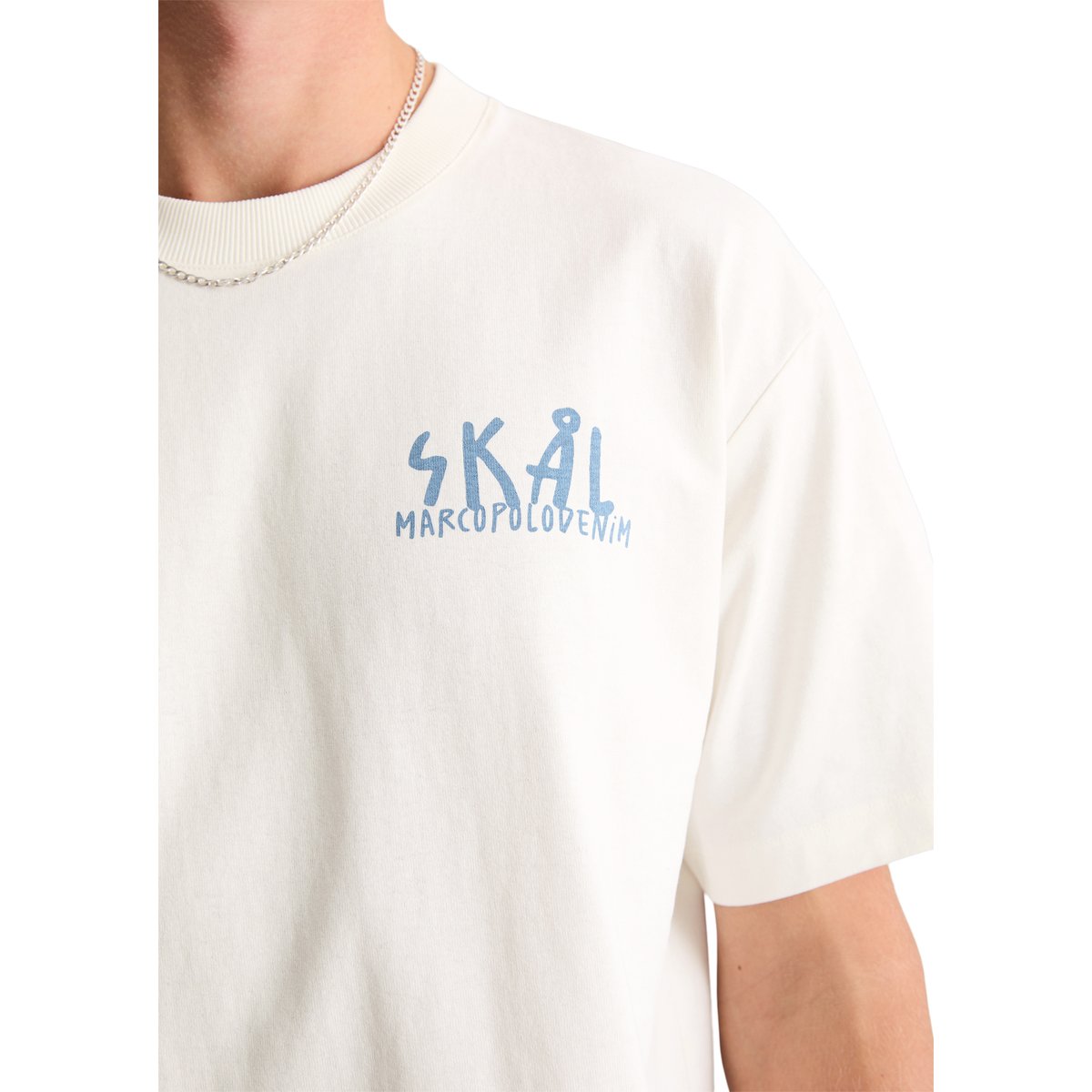 T-shirt ample avec impression dans le dos blanc, MARC O’POLO DENIM