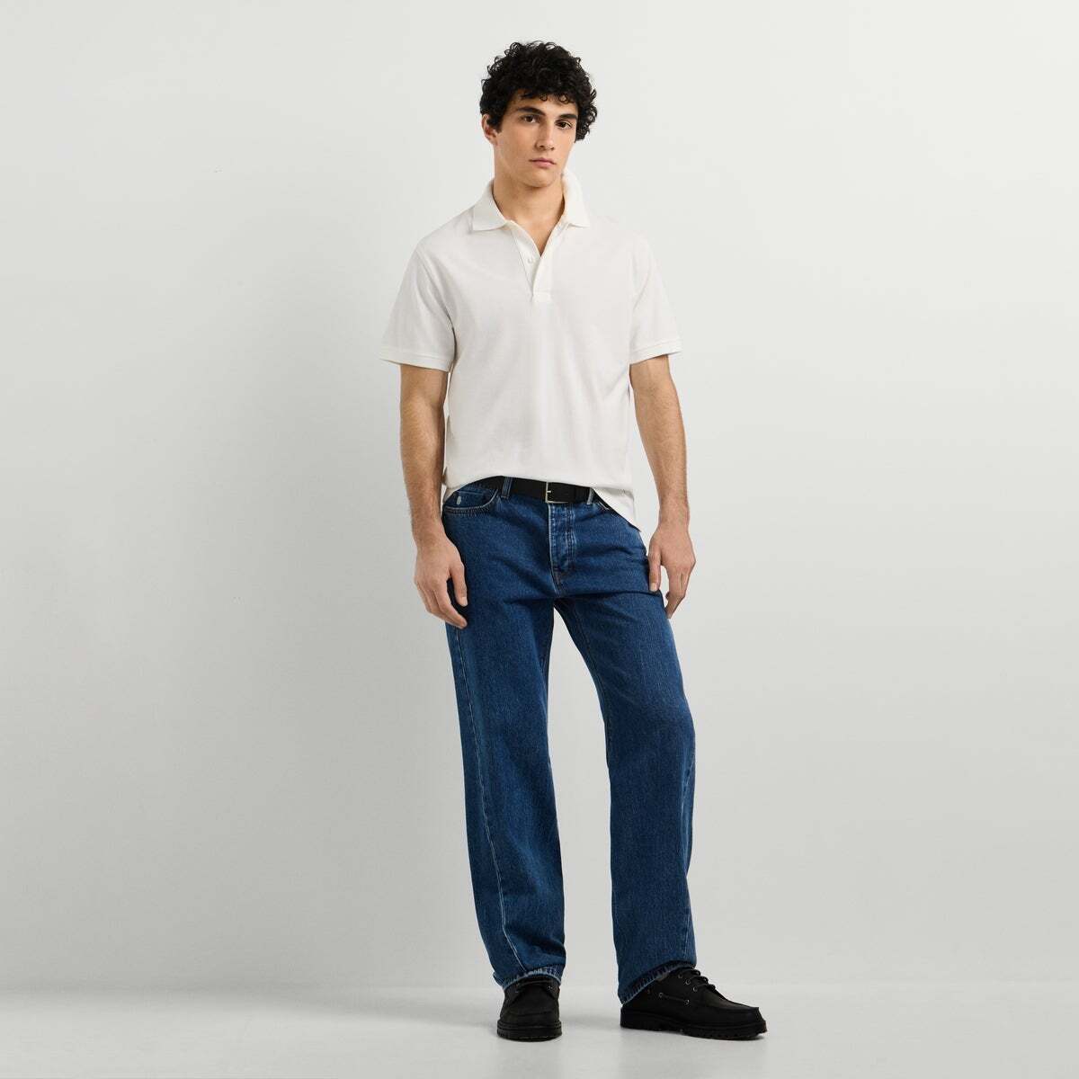 Polo Coupe Regular En Piqué blanc cassé, PEPE JEANS