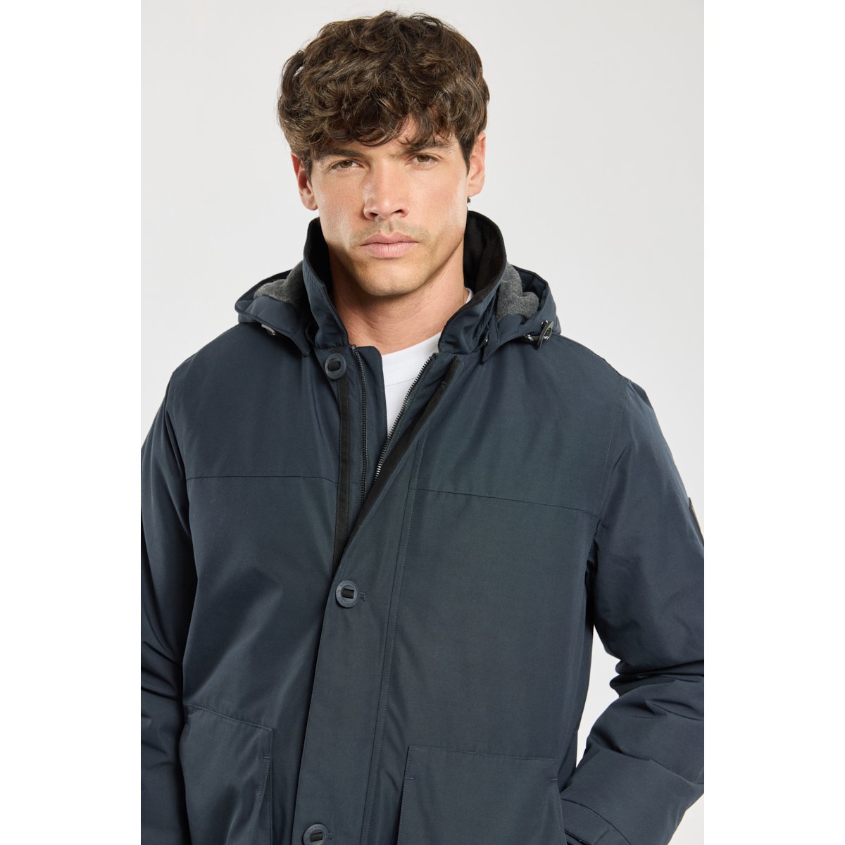 Parka courte en polyester recyclé HIGHWARM navy, BERMUDES