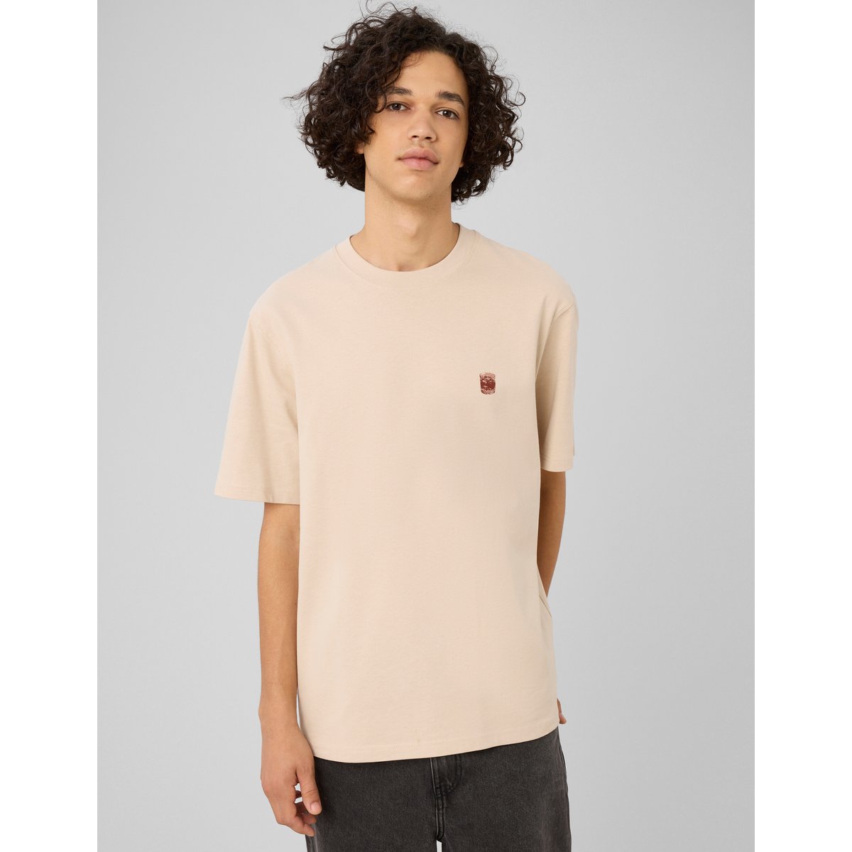 T-shirt imprimé devant/dos blanc cassé, BZB