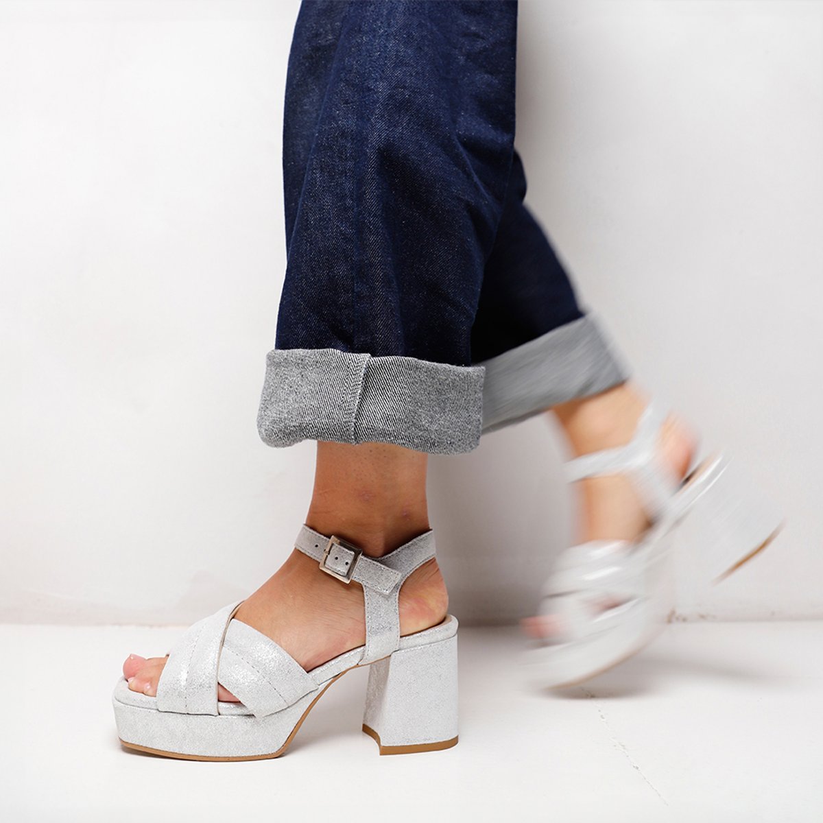 Sandales en daim CASSIA GABRIELL argent silver, VIA VAI