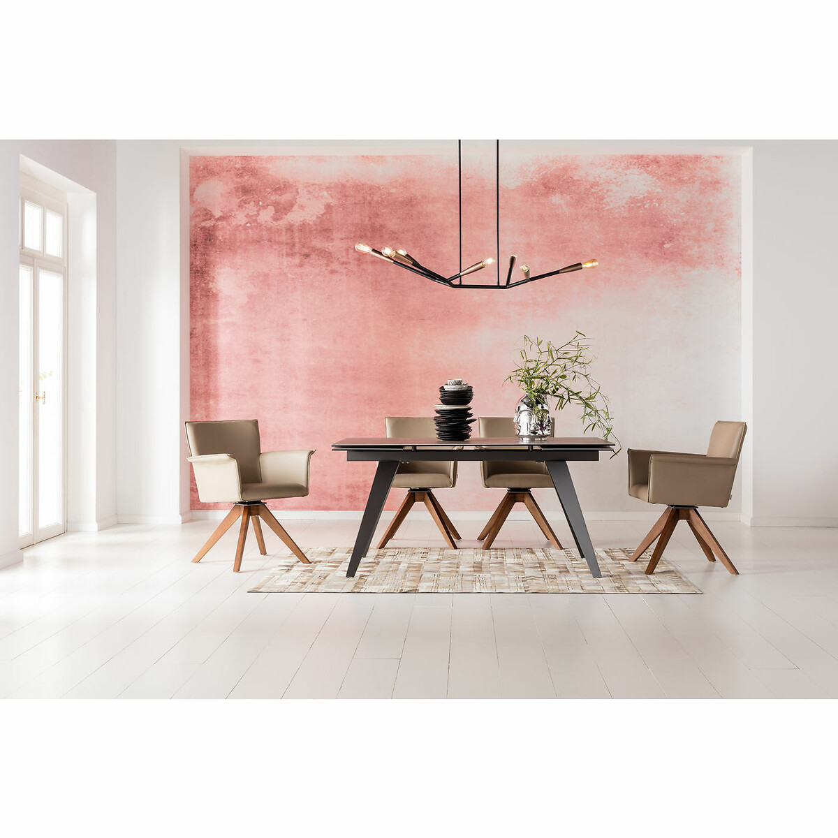 Extension Table Amsterdam Dark 160(40+40)x90cm black, KARE DESIGN