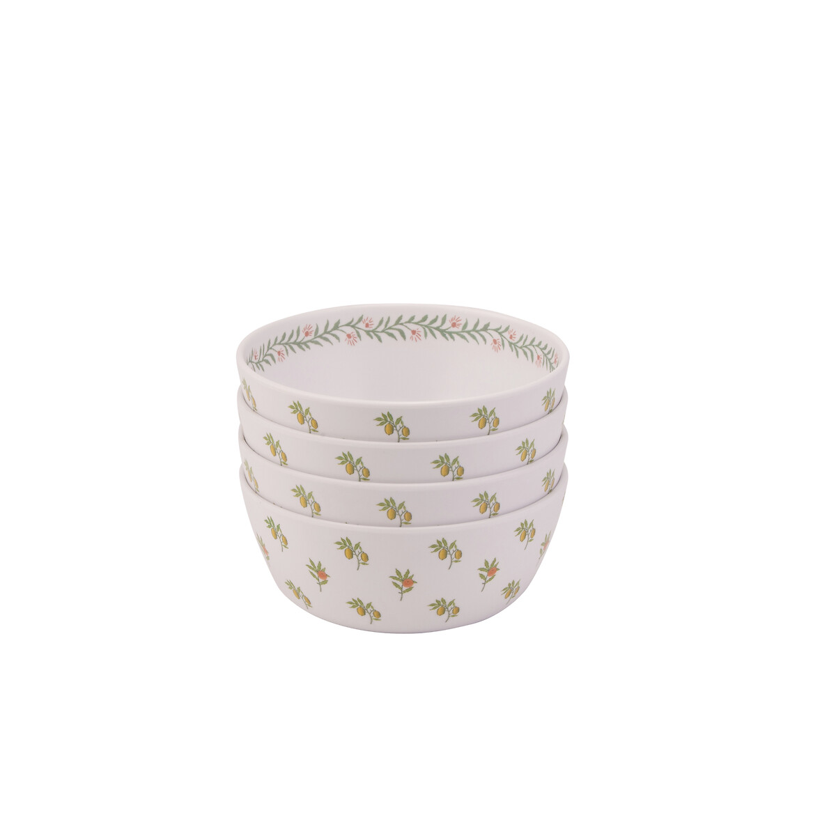 Set of 4 Fruit Melamine Cereal Bowls multi-coloured, WILLIAM MORRIS AT HOME