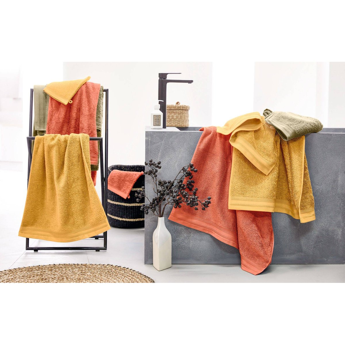 Linge de bain 100% coton peigné - DOUCEUR miel, TRADILINGE