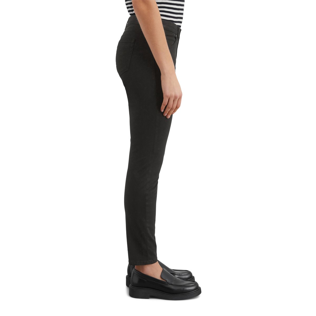 Pantalon modèle Lulea slim en mélange de lyocell et de coton noir, MARC O'POLO