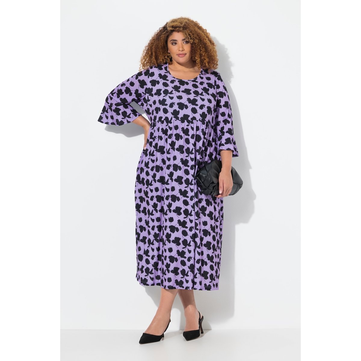Robe en jersey coupe évasée violet, ULLA POPKEN