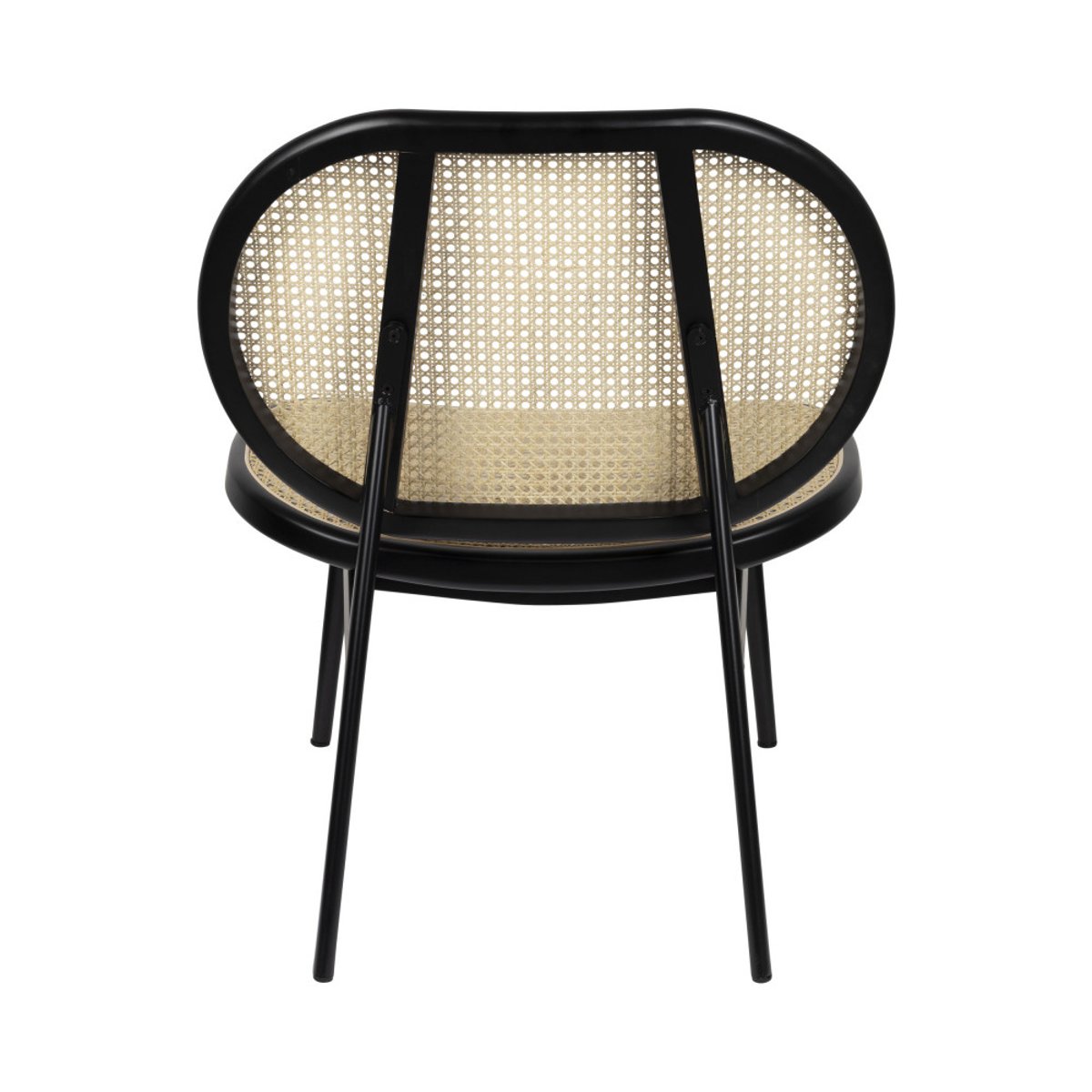 Fauteuil lounge en cannage - SPIKE noir, ZUIVER
