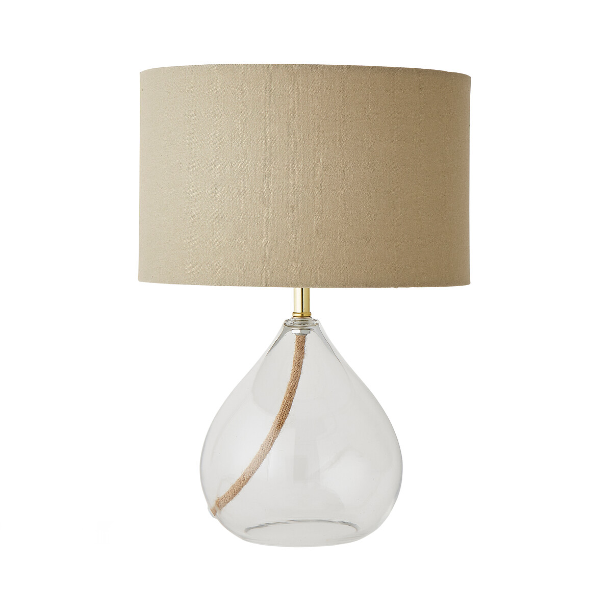 Eddie Glass Table Lamp with Linen Shade transparent, SO'HOME
