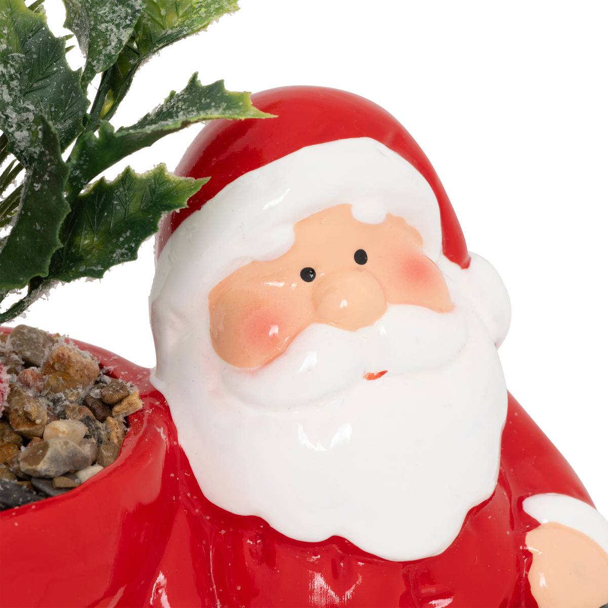 Plante en pot Père Noël et bonhomme de neige H. 13 cm model a, FEERIC LIGHTS & CHRISTMAS