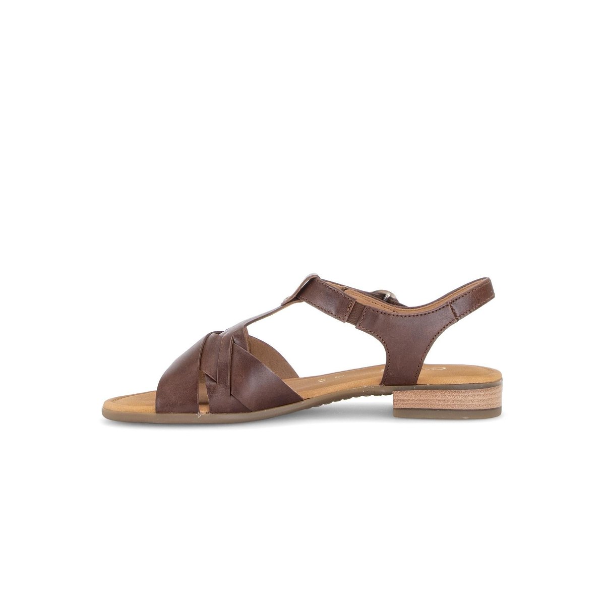 Sandales en cuir à talon décroché marron, GABOR