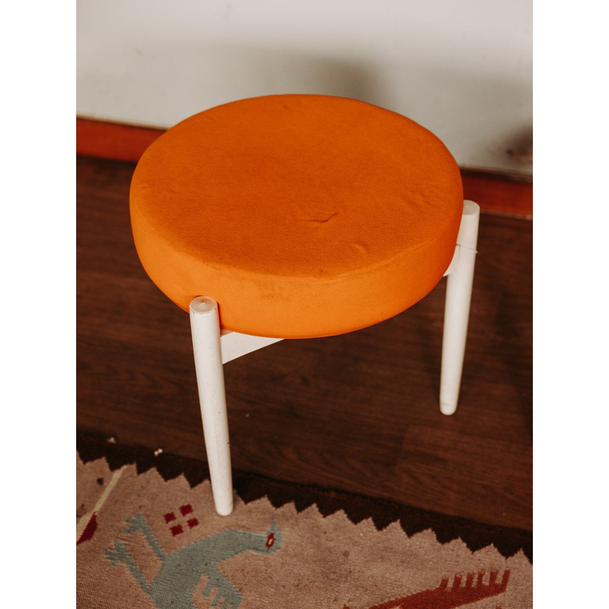 Tabouret orange Axel N°114 - Bon état orange, DEBONGOUT