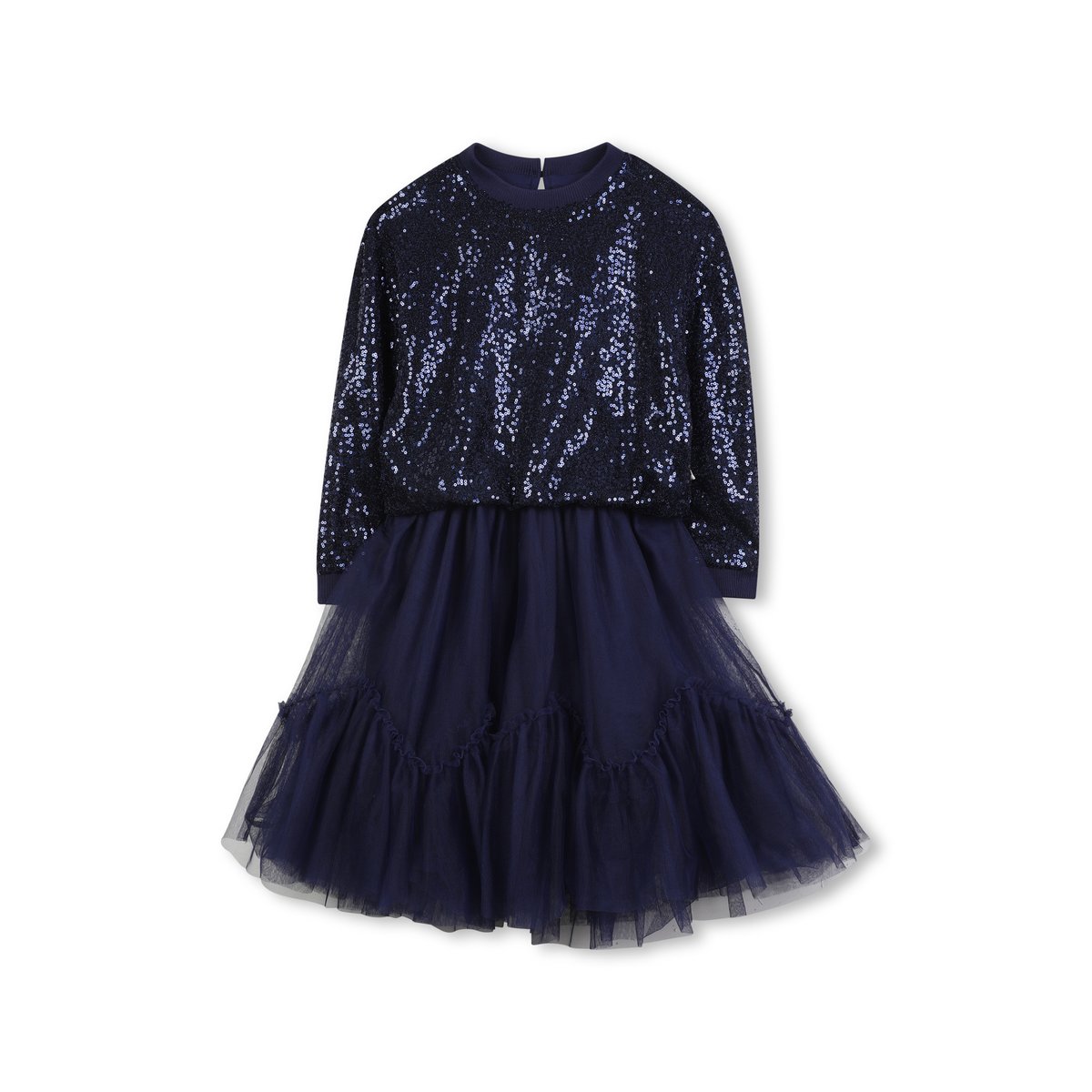 Robe bi-matière indigo blue, BILLIEBLUSH