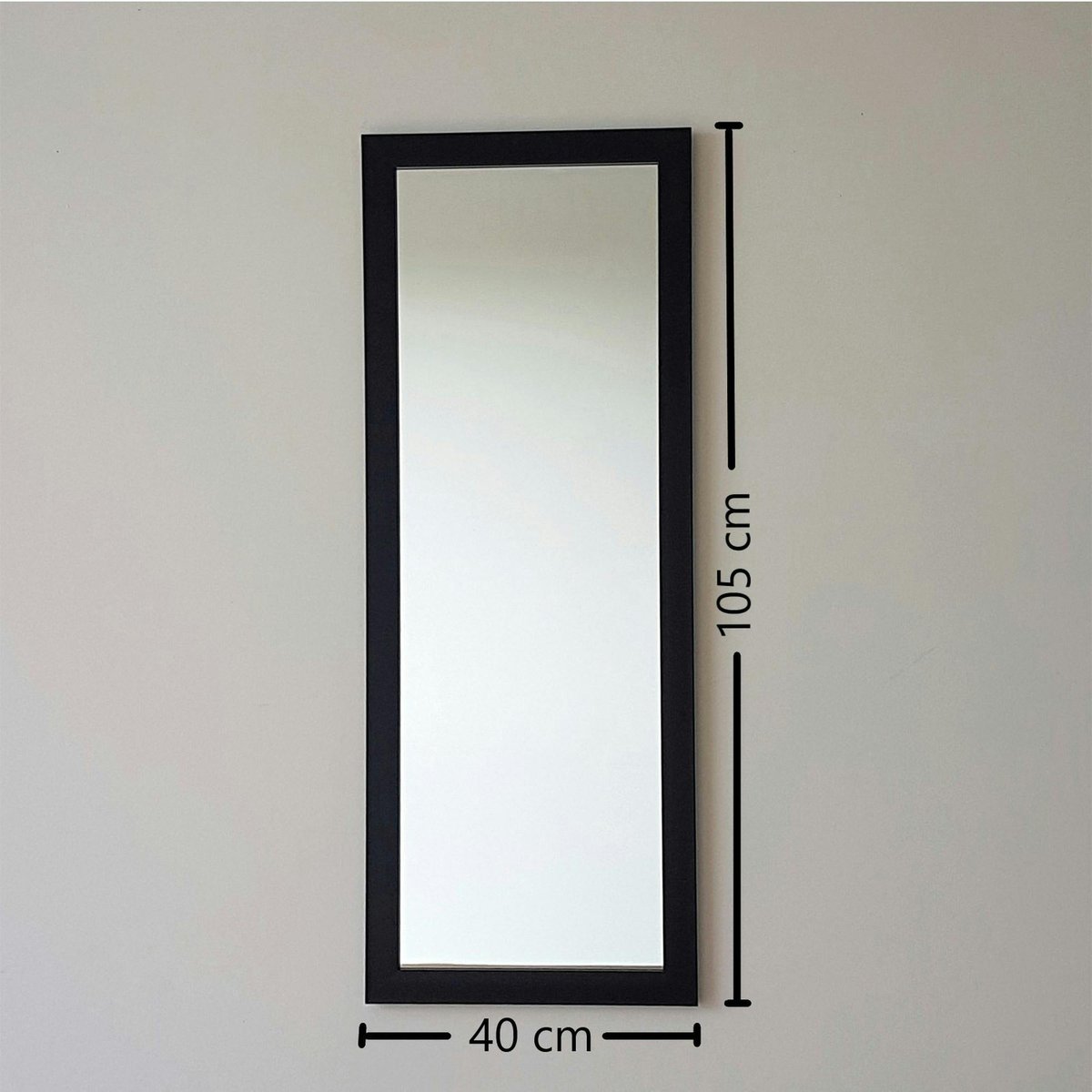 Miroir d'entrée vertical noir 105 cm - style moderne CODY noir, PIER IMPORT