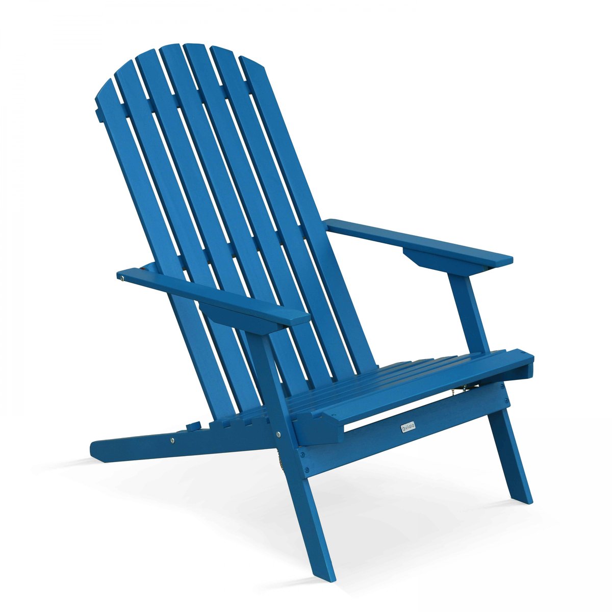 Lot de 2 fauteuils inclinable en bois, CALGARY bleu pacific, OVIALA