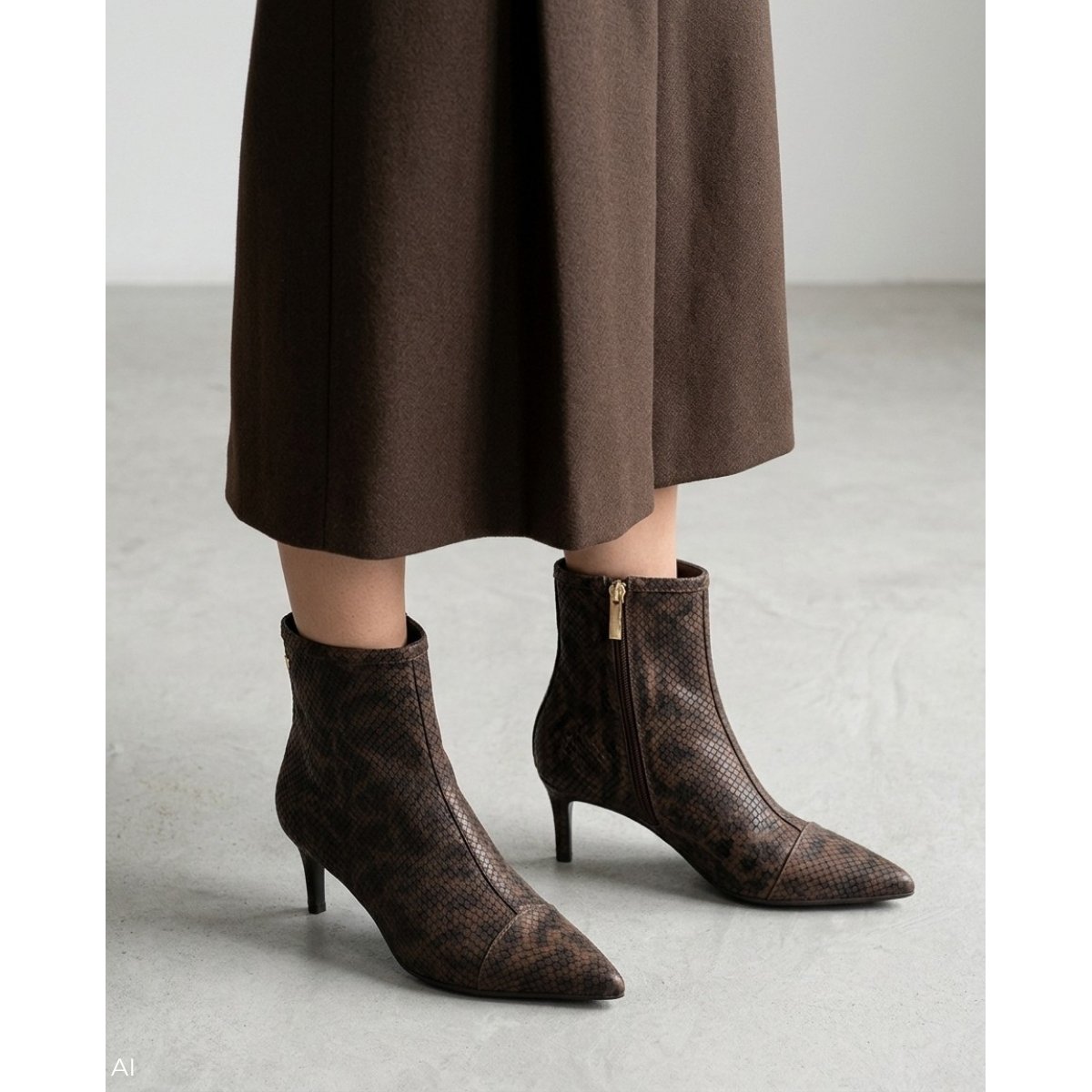 Bottines à talon cuir Fonte testa, MARTINELLI