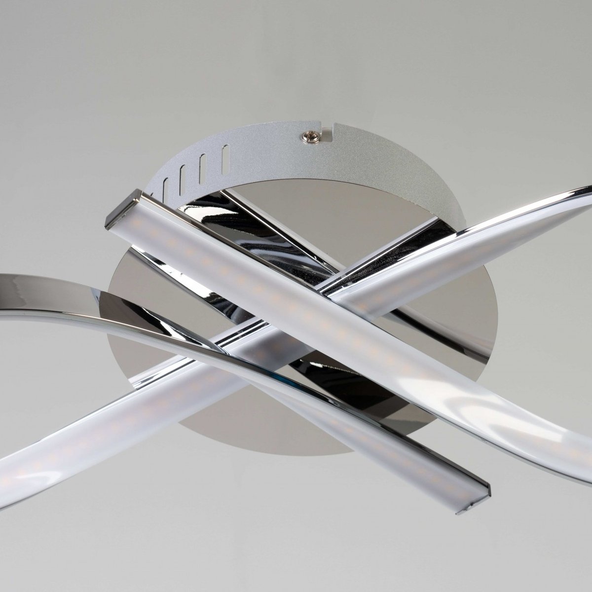 Plafonnier LED design ruban infini - ACHT argenté / chromé, KOSILUM