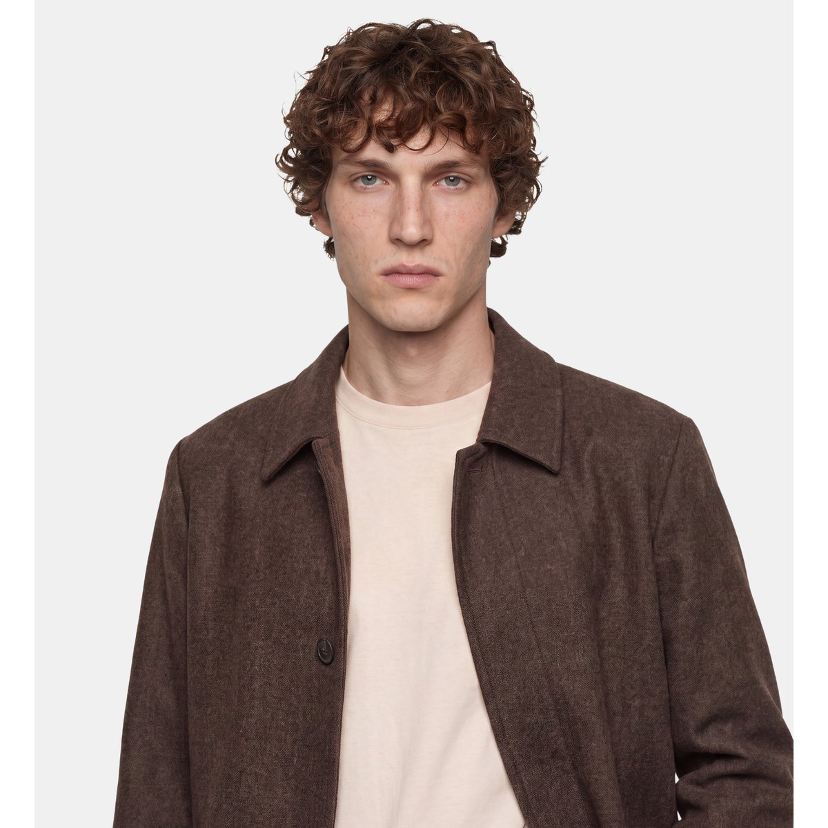 Manteau droit toatwool chevrons marron, GALERIES LAFAYETTE