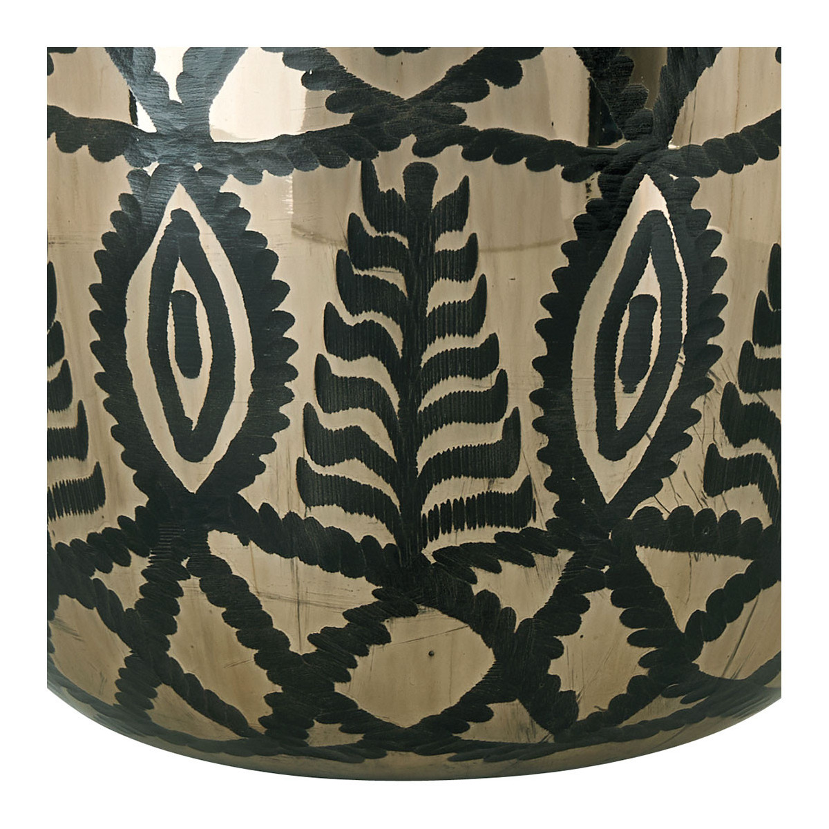 Vase bonbonne verre givré doré, BLANC D’IVOIRE