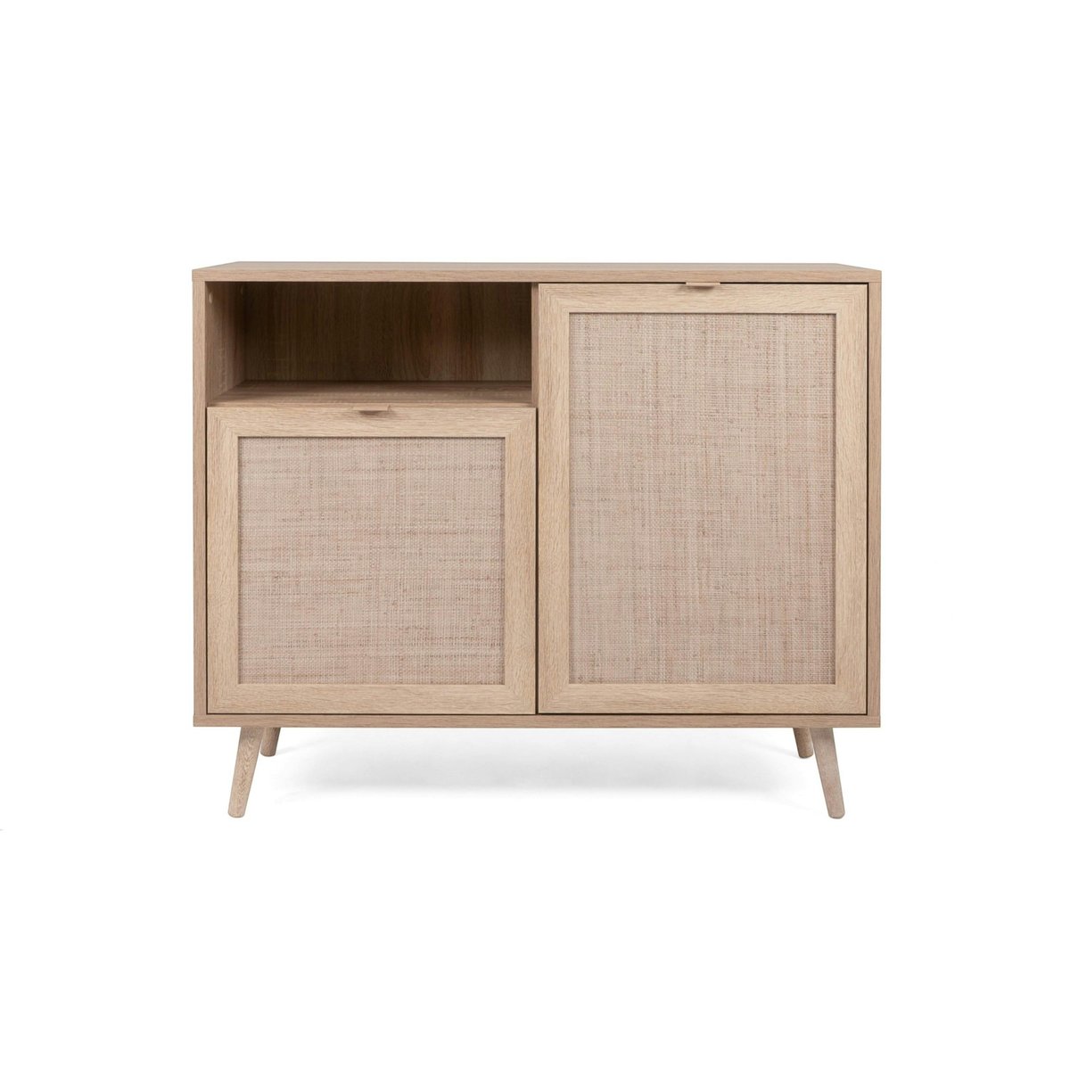 Petit buffet bohème 2 portes effet rotin SONA bois naturel, PIER IMPORT