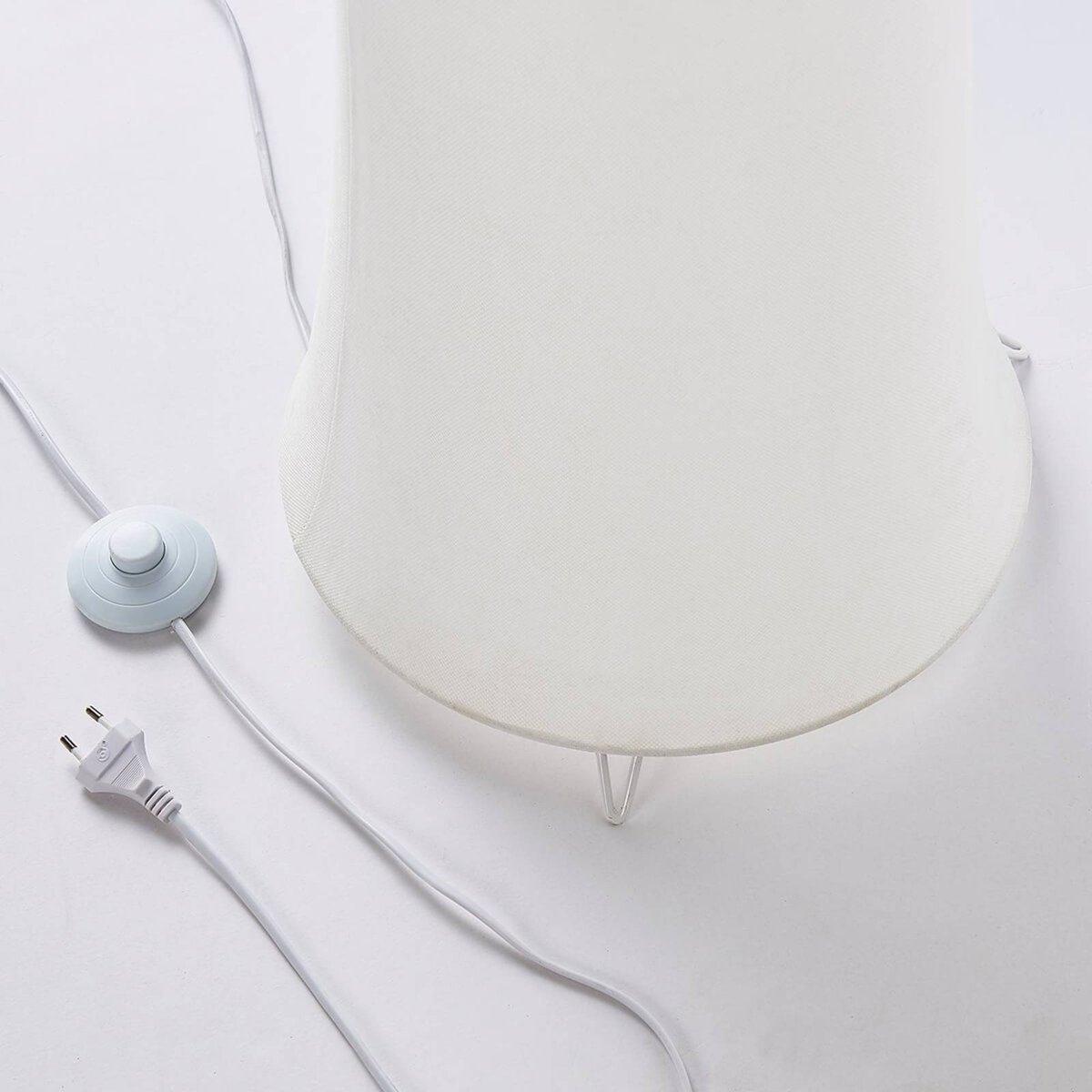 Lampadaire en textile moderne, Liana blanc, LINDBY