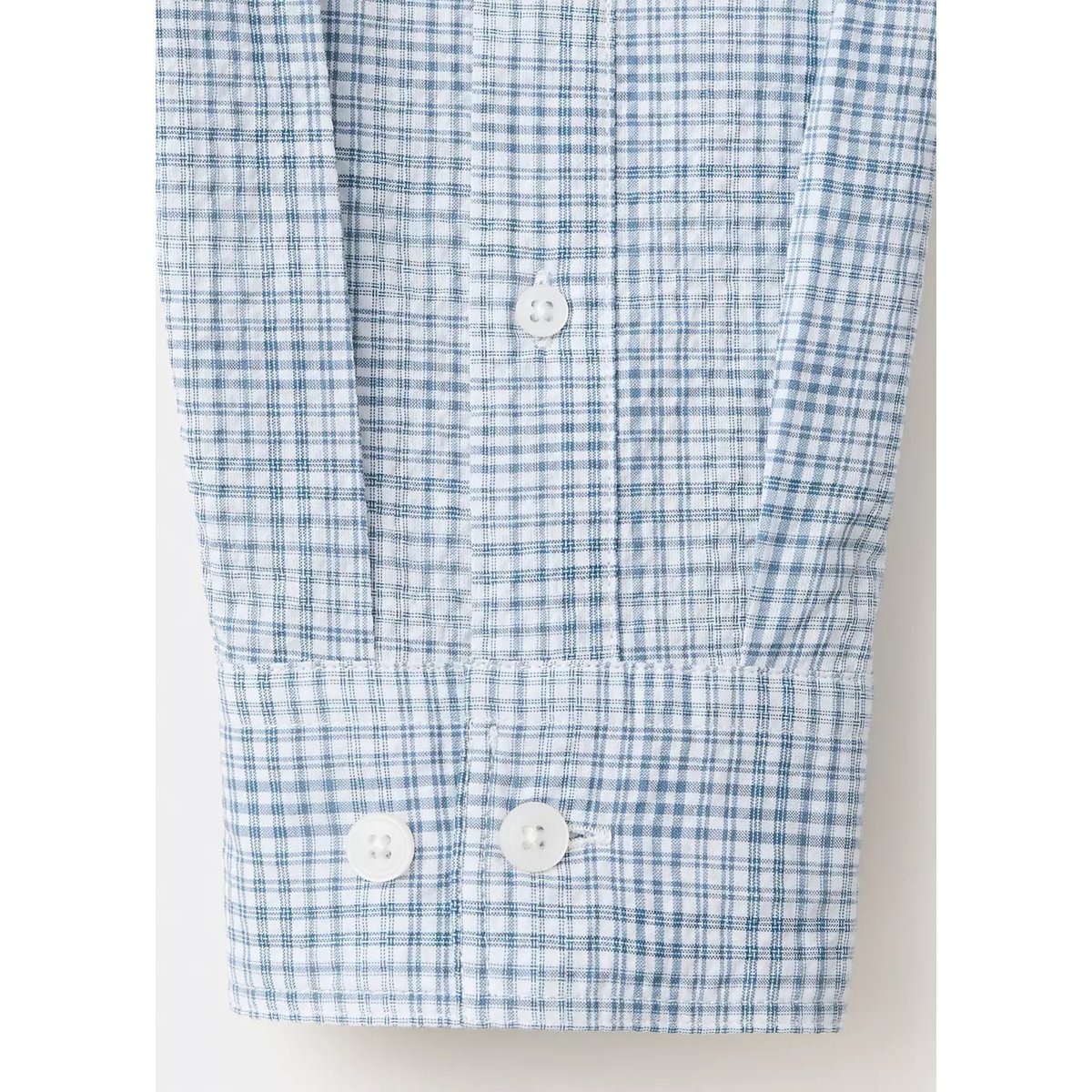 Chemise seersucker texturée à carreaux bleu, MANGO MAN