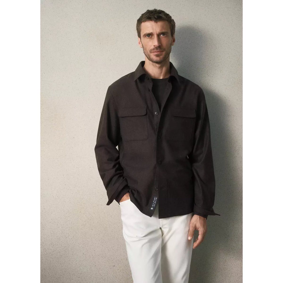 Surchemise laine poches chocolat, MANGO MAN