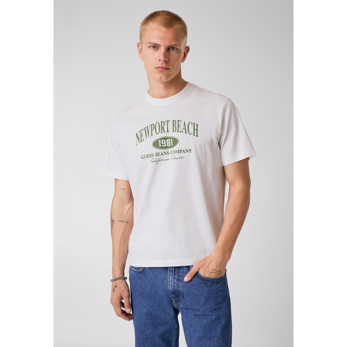 T-Shirt Regular Fit blanc, GUESS