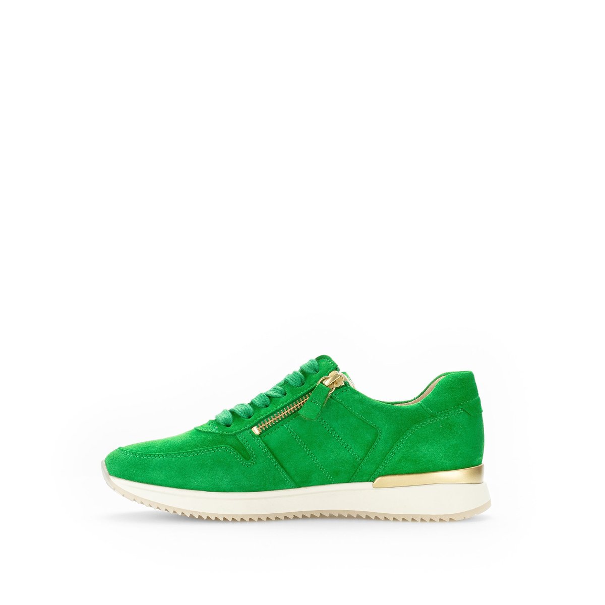 Baskets en cuir velours à talon compensé vert velours, GABOR