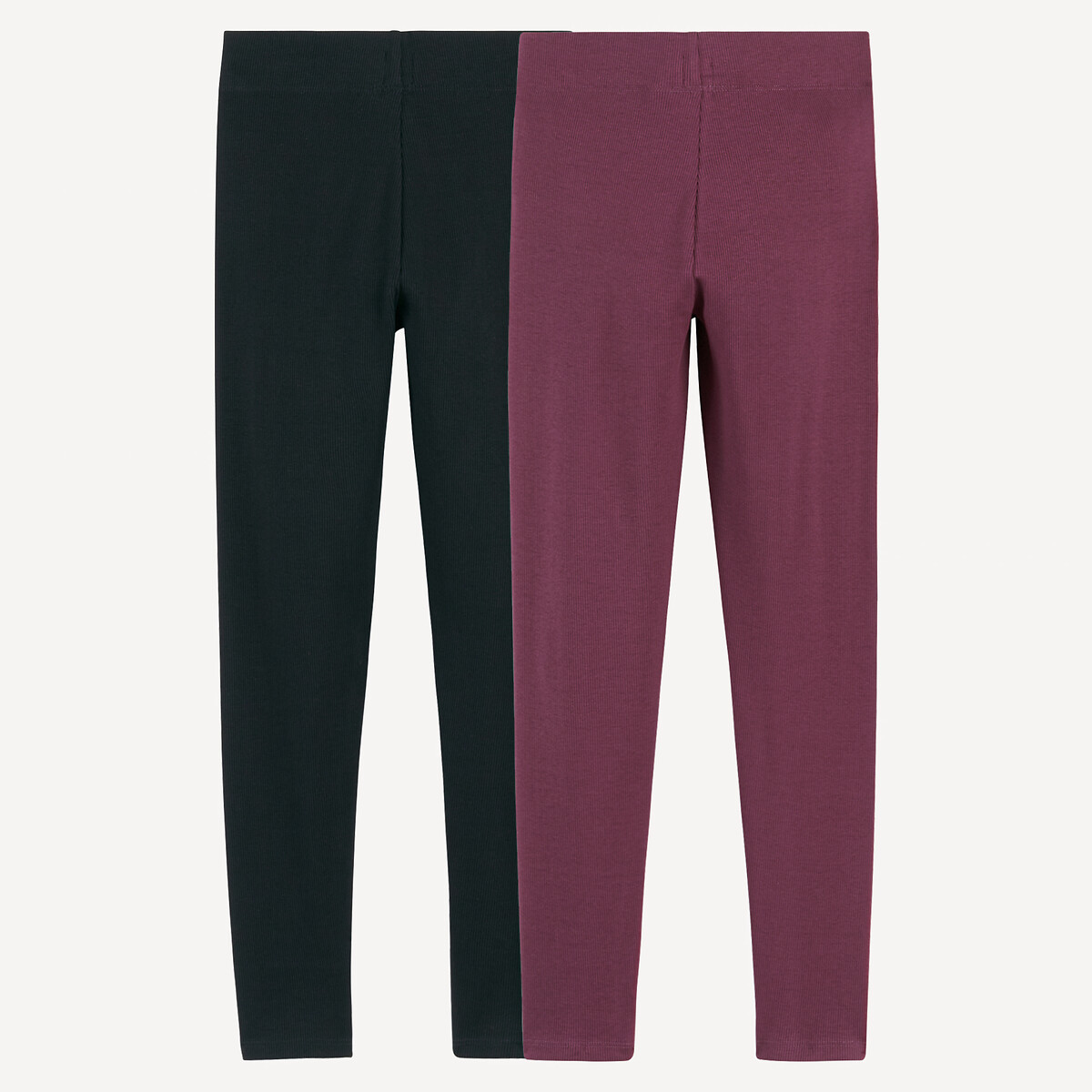 Lot de 2 leggings noir + bordeaux, LA REDOUTE COLLECTIONS