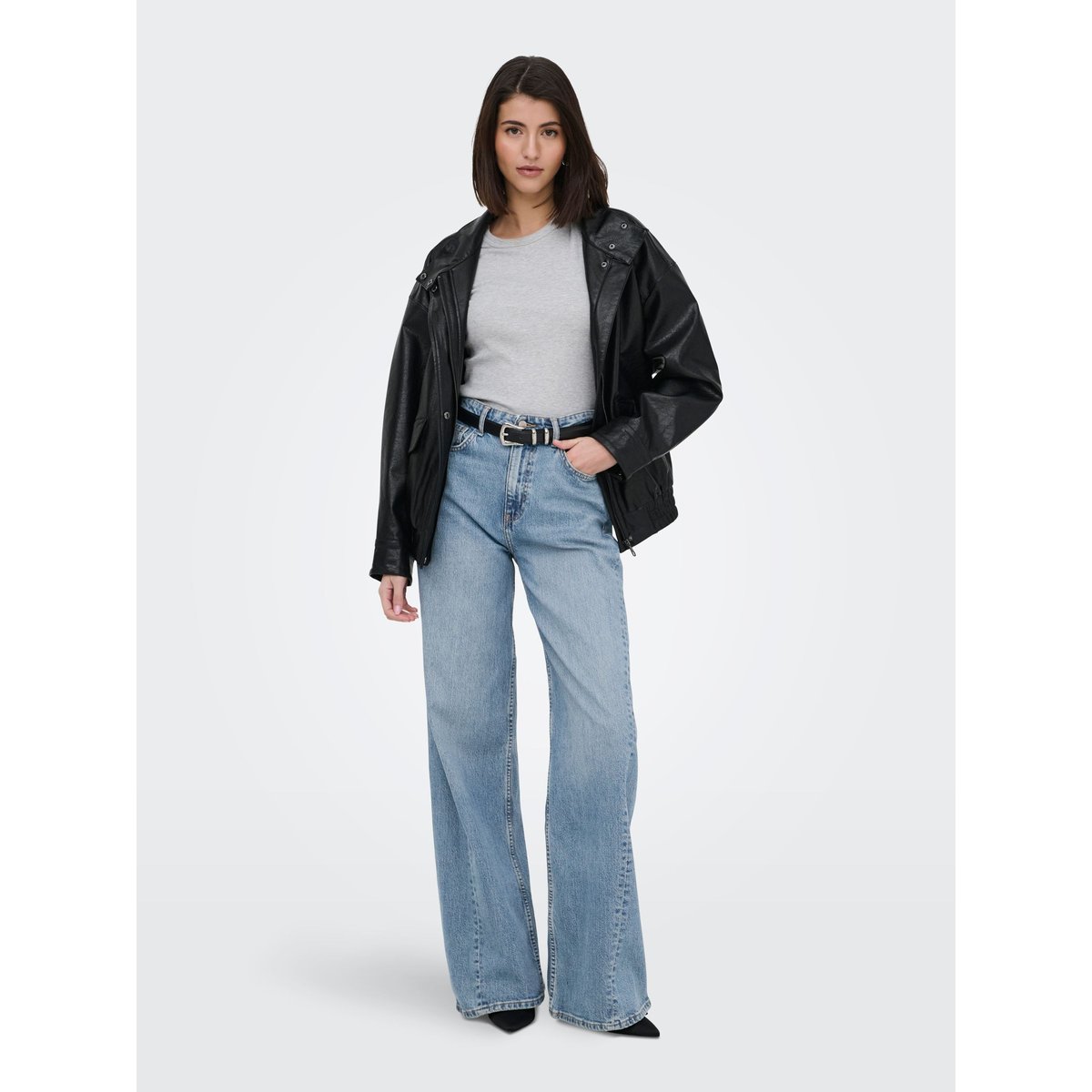 Jean À Jambe Large light blue denim, JDY