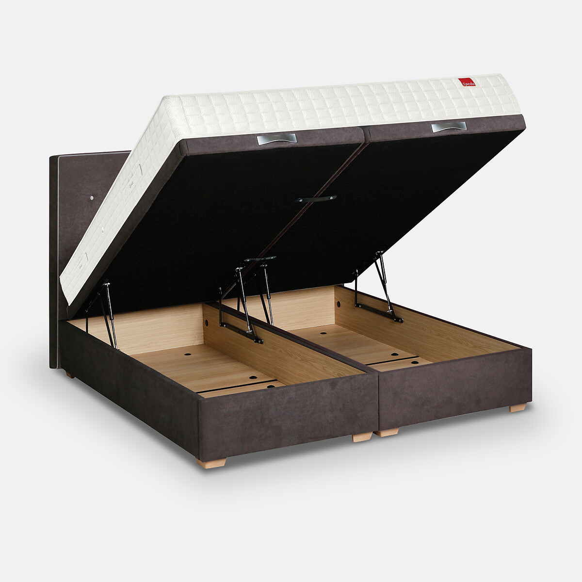 Completo 2 in 1, letto contenitore e testiera Hercules grigio calcestruzzo, EPEDA