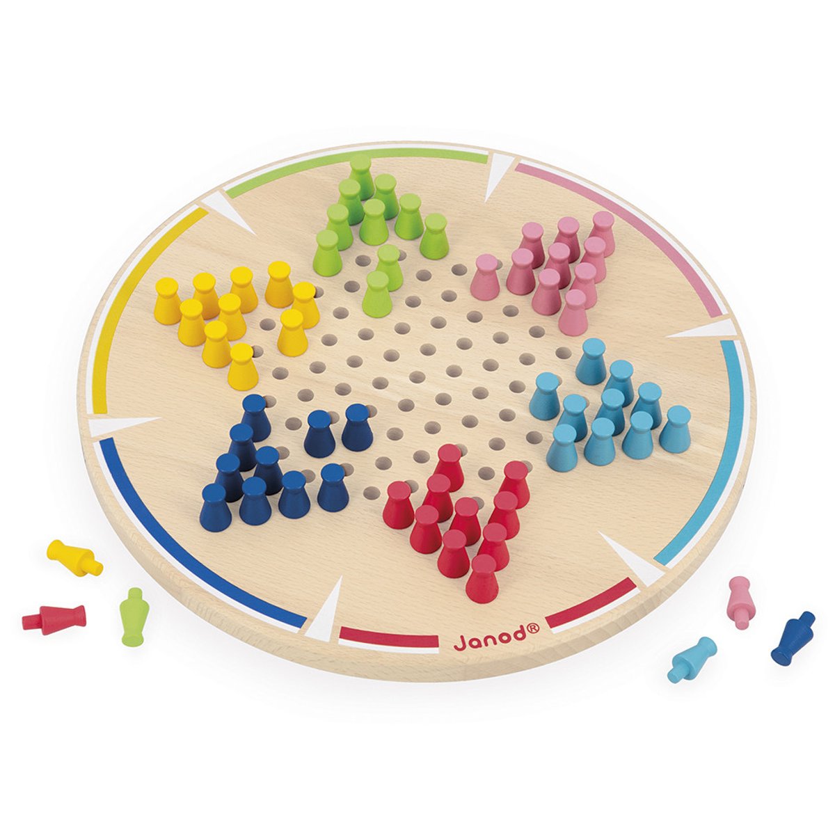 Jeu De Société Dames Chinoises En Bois couleur unique, JANOD
