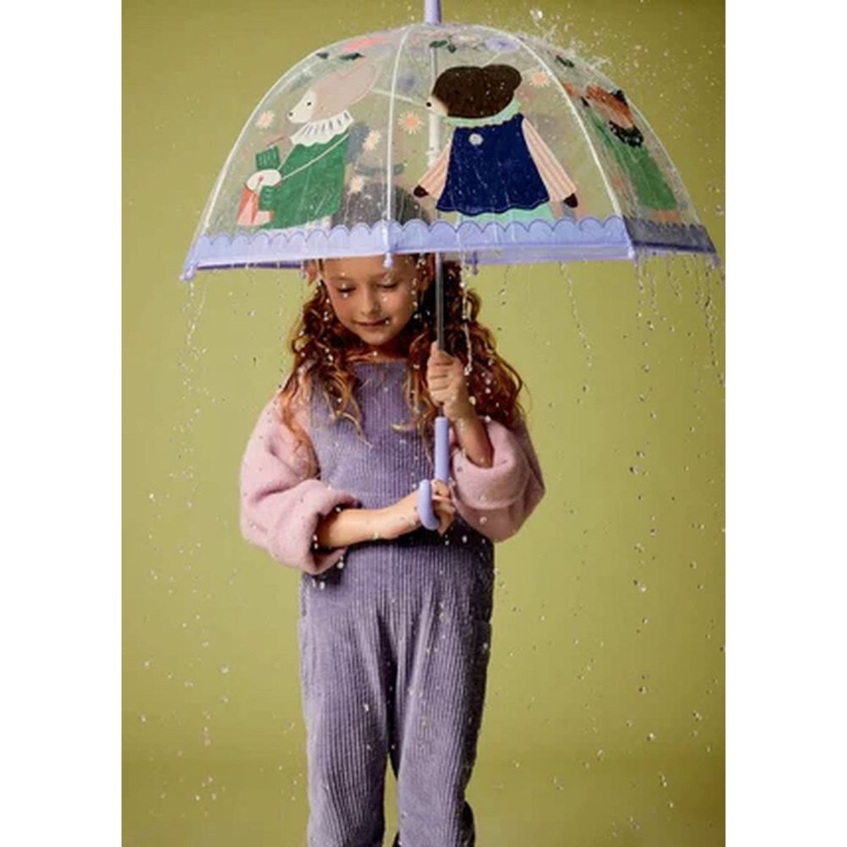Parapluie plastique transparent Les musiciens violet, DJECO