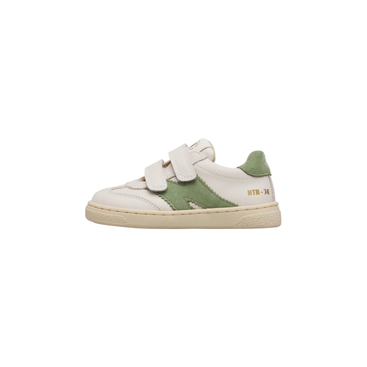 Sneaker en daim et tissu technique JENIX VL. blanc-vert, NATURINO
