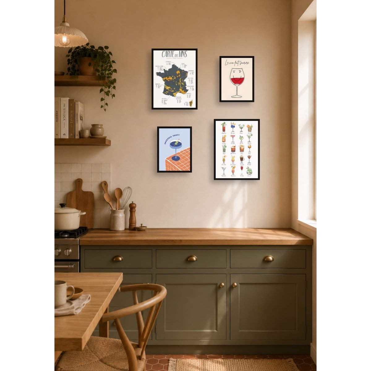 Pack d'affiches encadrées – Cuisine blanc, L'AFFICHERIE
