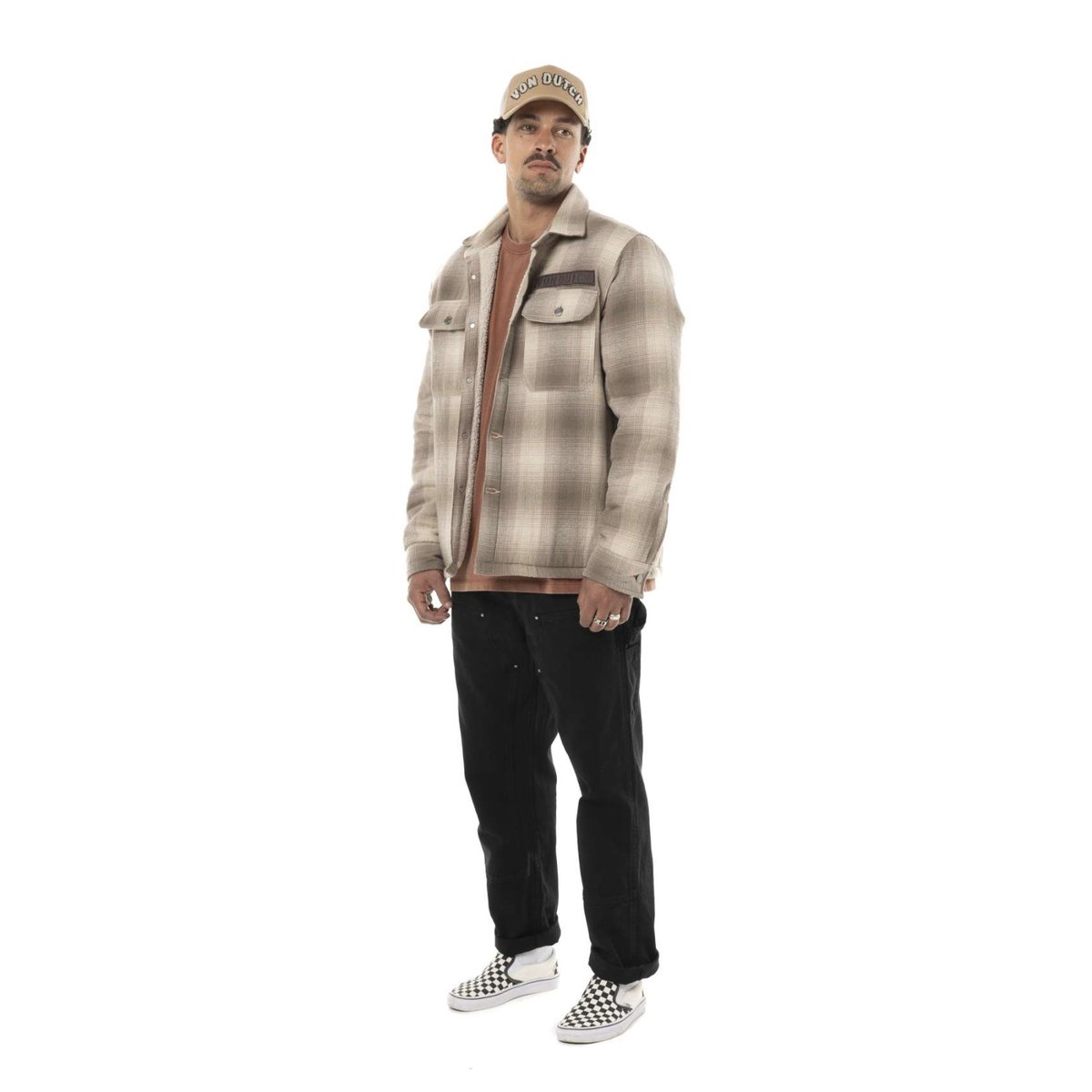 Veste coton HEAVEN beige/marron, VON DUTCH