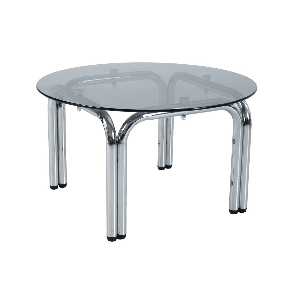Table basse en verre trempé ronde Ø70 cm, LEWIS noir, OVIALA