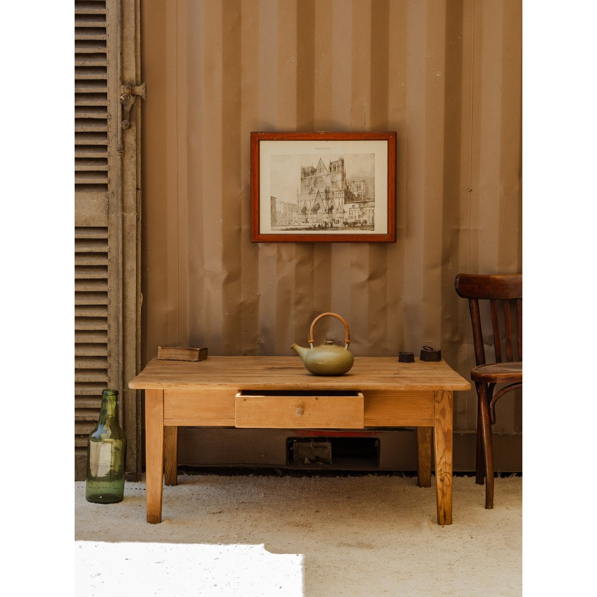 Table basse en bois Léonie N°1059 - Bon état bois clair, DEBONGOUT