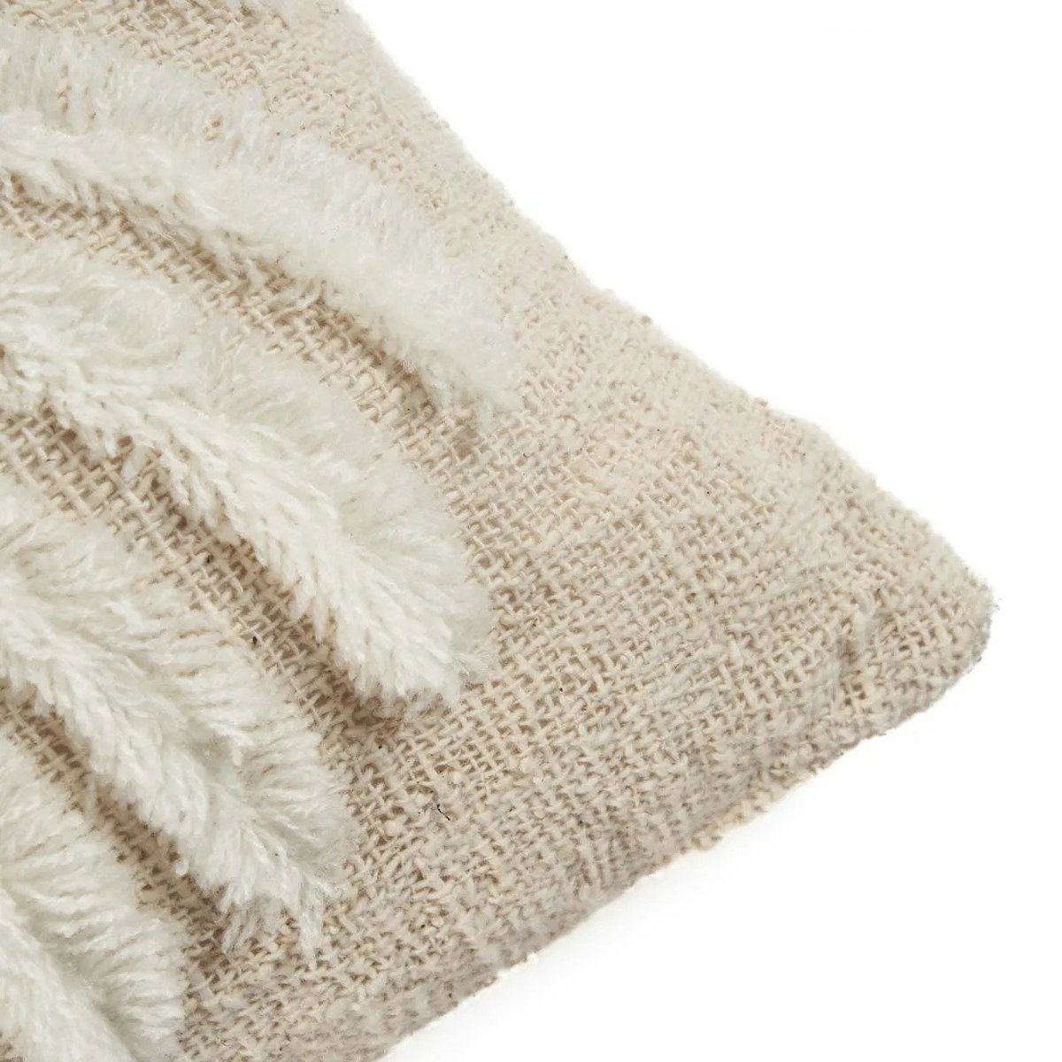Housse de coussin en coton ISLA PALM blanc beige, BAZAR BIZAR