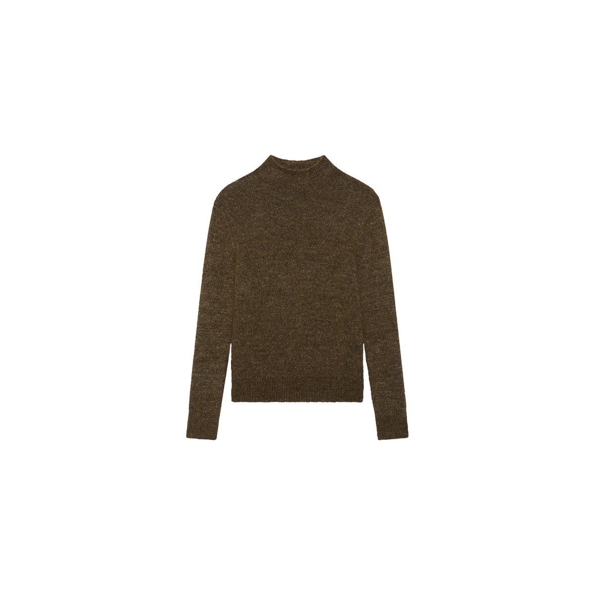 Pull droit col montant MROSINA vert olive, CAROLL