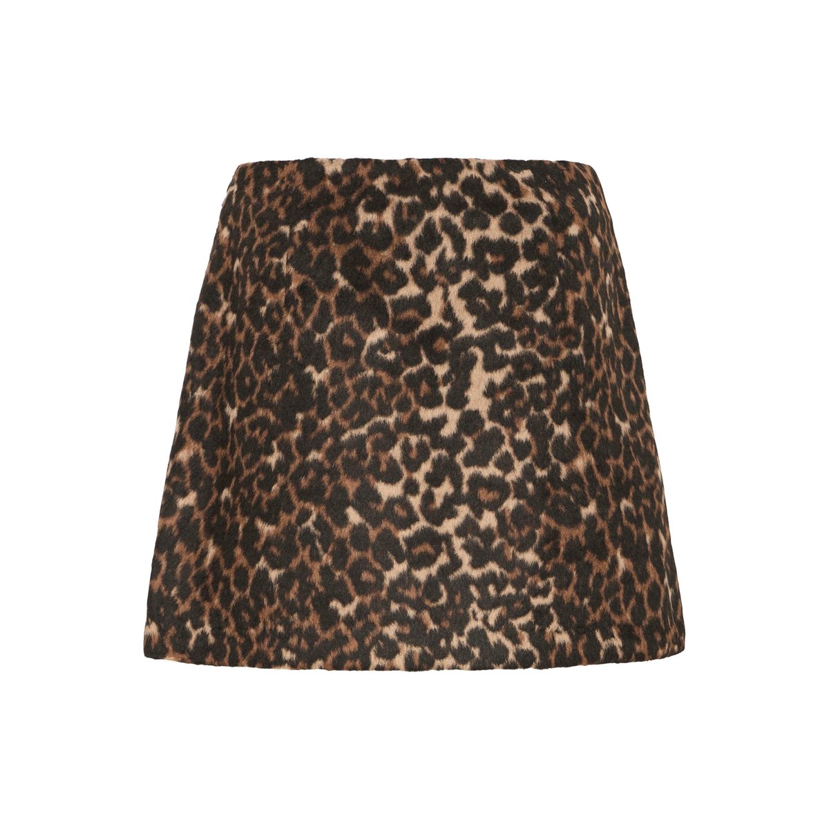 Jupe courte, imprimé animalier marron animal, ICHI